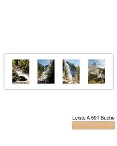 Galerierahmen Design 4206, 25x77, 4 Ausschnitte 13x18 buche-natur