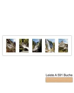 Galerierahmen Design 4207, 25x87,5, 5 Ausschnitte 13x18 buche-natur