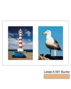 Galerierahmen Design 4208, 25x37,5, 2 Ausschnitte 15x20 buche-natur