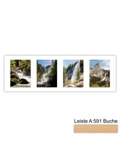 Galerierahmen Design 4210, 25x77, 4 Ausschnitte 15x20 buche-natur