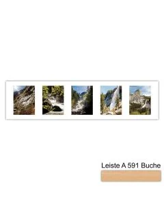 Galerierahmen Design 4211, 25x100, 5 Ausschnitte 15x20 buche-natur
