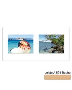 Galerierahmen Design 4220, 25x50, 2 Ausschnitte 15x20 buche-natur