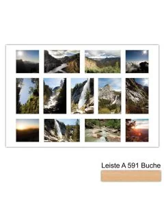 Galerierahmen Design 4233, 40x60, 9 Ausschnitte 10x15, 4 Ausschnitte 10x10 buche-natur