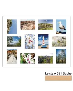 Galerierahmen Design 4243, 60x80, 12 Ausschnitte 13x18 buche-natur