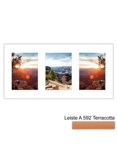 Galerierahmen Design 4205, 25x50, 3 Ausschnitte 13x18 terracotta