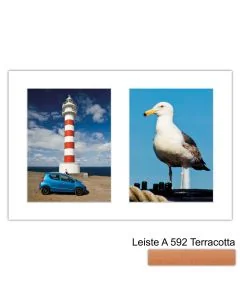 Galerierahmen Design 4208, 25x37,5, 2 Ausschnitte 15x20 terracotta
