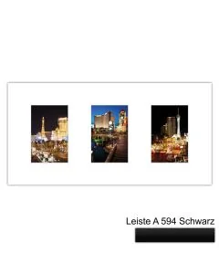Galerierahmen Design 4201, 25x50, 3 Ausschnitte 10x15 mattschwarz