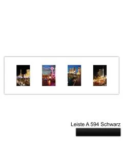 Galerierahmen Design 4202, 25x77, 4 Ausschnitte 10x15 mattschwarz
