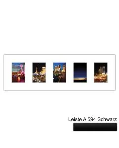 Galerierahmen Design 4203, 25x77, 5 Ausschnitte 10x15 mattschwarz