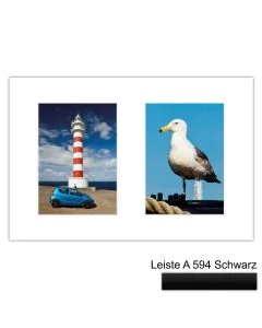 Galerierahmen Design 4204, 25x37,5, 2 Ausschnitte 13x18 mattschwarz