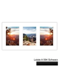 Galerierahmen Design 4205, 25x50, 3 Ausschnitte 13x18 mattschwarz
