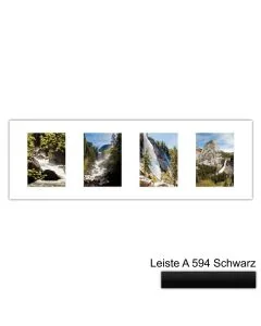 Galerierahmen Design 4206, 25x77, 4 Ausschnitte 13x18 mattschwarz