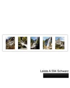 Galerierahmen Design 4211, 25x100, 5 Ausschnitte 15x20 mattschwarz
