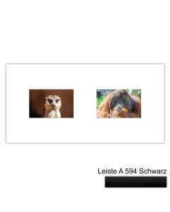 Galerierahmen Design 4212, 25x50, 2 Ausschnitte 10x15 mattschwarz