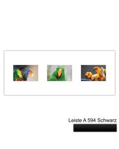 Galerierahmen Design 4213, 25x62,5, 3 Ausschnitte 10x15 mattschwarz
