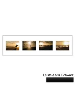 Galerierahmen Design 4218, 25x87,5, 4 Ausschnitte 13x18 mattschwarz