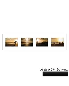 Galerierahmen Design 4222, 25x100, 4 Ausschnitte 15x20 mattschwarz