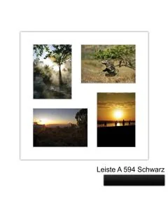 Galerierahmen Design 4229, 40x40, 4 Ausschnitte 13x18 mattschwarz