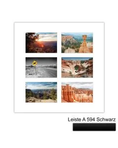 Galerierahmen Design 4230, 40x40, 6 Ausschnitte 10x15 mattschwarz
