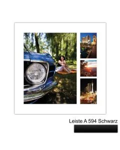 Galerierahmen Design 4234, 50x50, 1 Ausschnitt 30x40, 2 Ausschnitte 10x15, 1 Ausschnitt 10x10 mattschwarz