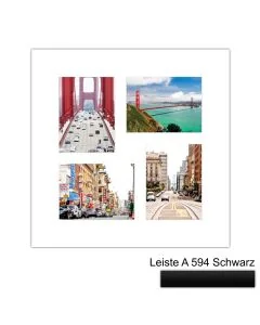 Galerierahmen Design 4235, 50x50, 4 Ausschnitte 15x20 mattschwarz