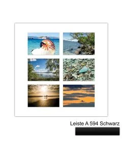 Galerierahmen Design 4236, 50x50, 6 Ausschnitte 13x18 mattschwarz