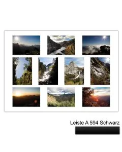 Galerierahmen Design 4240, 50x70, 10 Ausschnitte 13x18 mattschwarz