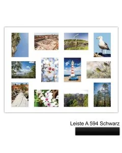 Galerierahmen Design 4243, 60x80, 12 Ausschnitte 13x18 mattschwarz