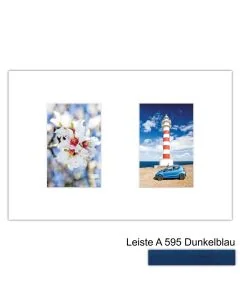 Galerierahmen Design 4200, 25x37,5, 2 Ausschnitte 10x15 dunkelblau