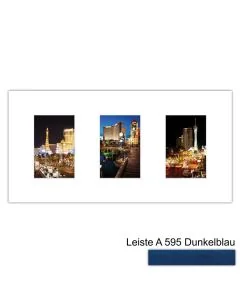 Galerierahmen Design 4201, 25x50, 3 Ausschnitte 10x15 dunkelblau