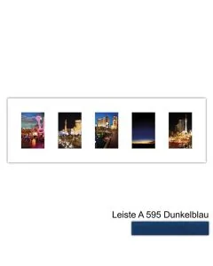 Galerierahmen Design 4203, 25x77, 5 Ausschnitte 10x15 dunkelblau