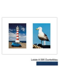 Galerierahmen Design 4204, 25x37,5, 2 Ausschnitte 13x18 dunkelblau