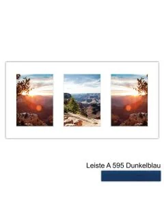 Galerierahmen Design 4205, 25x50, 3 Ausschnitte 13x18 dunkelblau