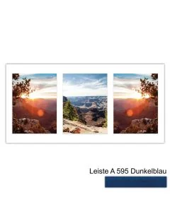 Galerierahmen Design 4209, 25x50, 3 Ausschnitte 15x20 dunkelblau