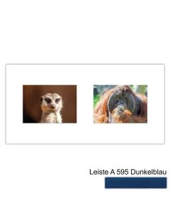 Galerierahmen Design 4216, 25x50, 2 Ausschnitte 13x18 dunkelblau