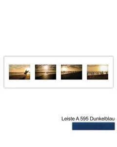 Galerierahmen Design 4218, 25x87,5, 4 Ausschnitte 13x18 dunkelblau