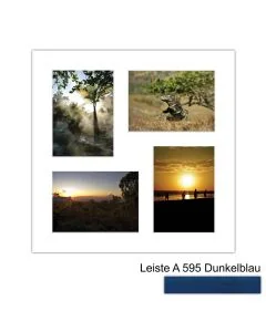 Galerierahmen Design 4229, 40x40, 4 Ausschnitte 13x18 dunkelblau