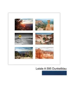 Galerierahmen Design 4230, 40x40, 6 Ausschnitte 10x15 dunkelblau