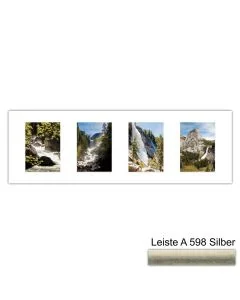 Galerierahmen Design 4206, 25x77, 4 Ausschnitte 13x18 altsilber