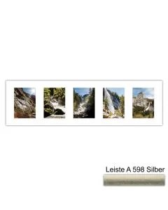 Galerierahmen Design 4207, 25x87,5, 5 Ausschnitte 13x18 altsilber