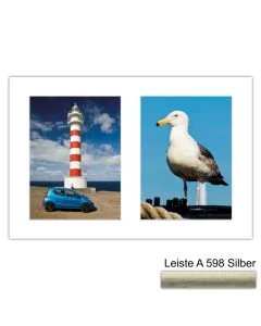Galerierahmen Design 4208, 25x37,5, 2 Ausschnitte 15x20 altsilber