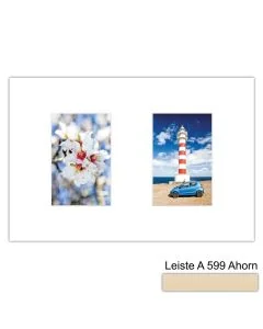 Galerierahmen Design 4200, 25x37,5, 2 Ausschnitte 10x15 ahorn-natur