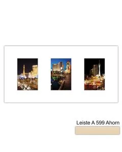 Galerierahmen Design 4201, 25x50, 3 Ausschnitte 10x15 ahorn-natur