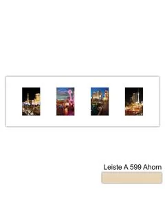 Galerierahmen Design 4202, 25x77, 4 Ausschnitte 10x15 ahorn-natur