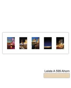 Galerierahmen Design 4203, 25x77, 5 Ausschnitte 10x15 ahorn-natur