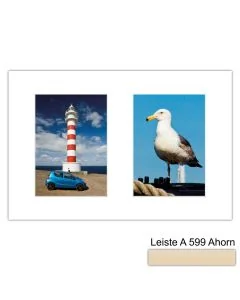 Galerierahmen Design 4204, 25x37,5, 2 Ausschnitte 13x18 ahorn-natur
