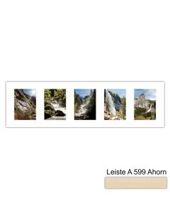 Galerierahmen Design 4207, 25x87,5, 5 Ausschnitte 13x18 ahorn-natur