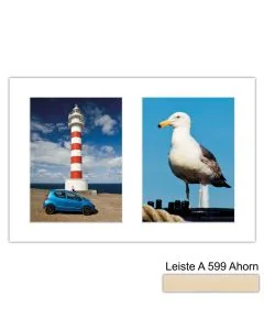 Galerierahmen Design 4208, 25x37,5, 2 Ausschnitte 15x20 ahorn-natur