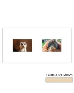 Galerierahmen Design 4212, 25x50, 2 Ausschnitte 10x15 ahorn-natur