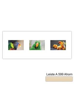 Galerierahmen Design 4213, 25x62,5, 3 Ausschnitte 10x15 ahorn-natur